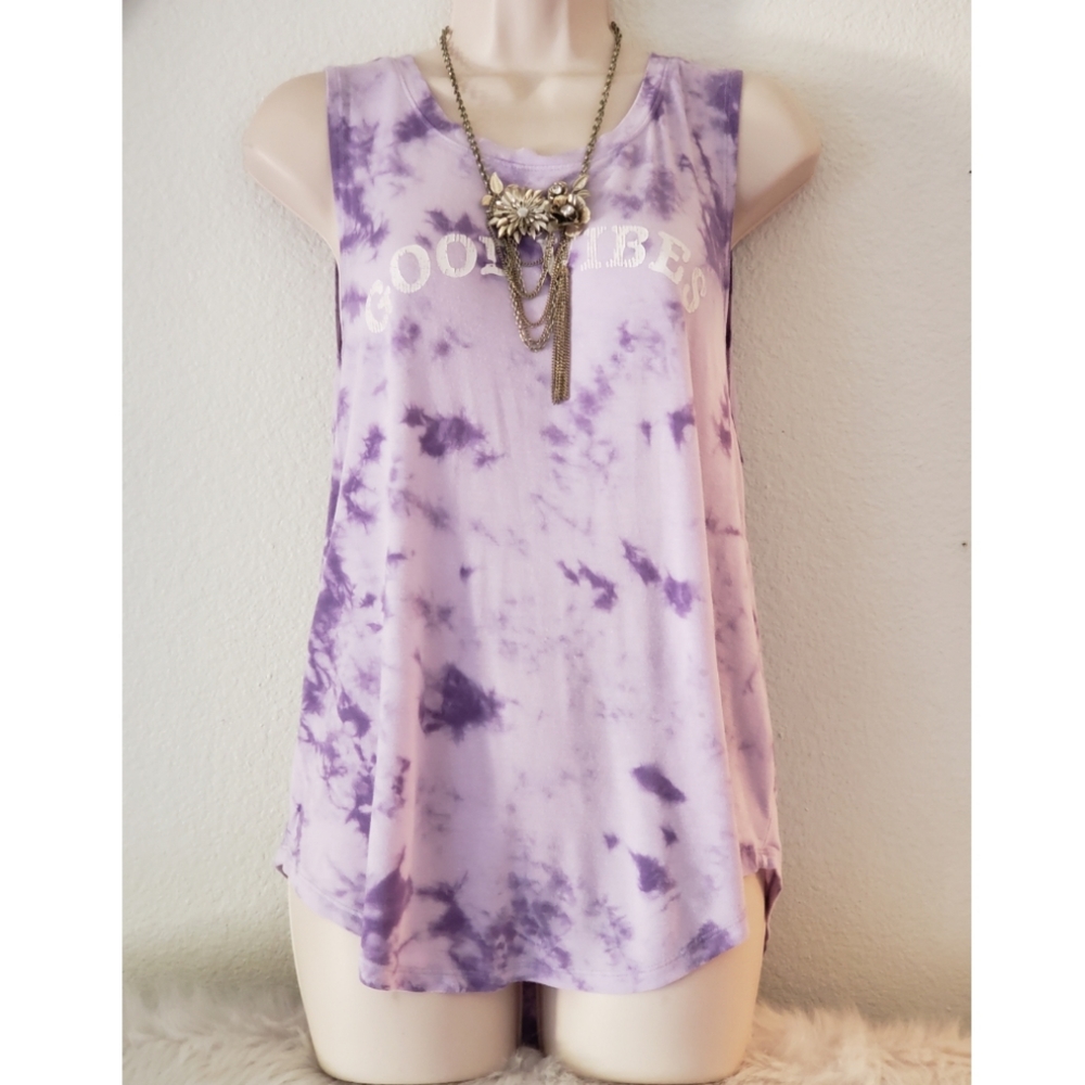 Good Vibes Purple Tie Dye Tank Top